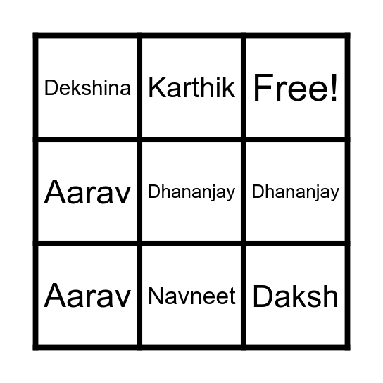 Break Time Bingo Card