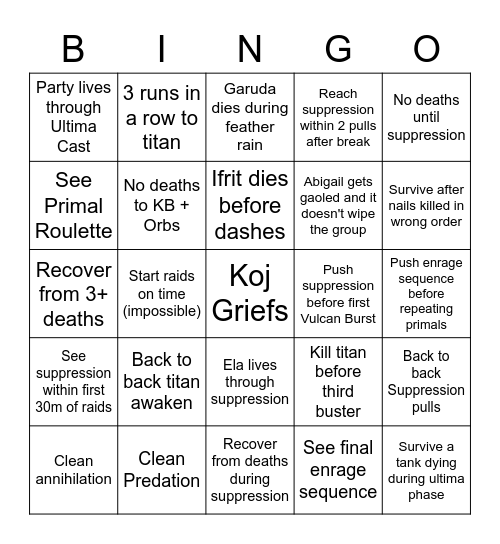 UWU prog Bingo Card