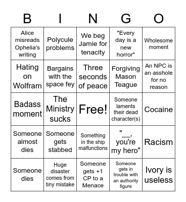 TDS Bingo! Bingo Card