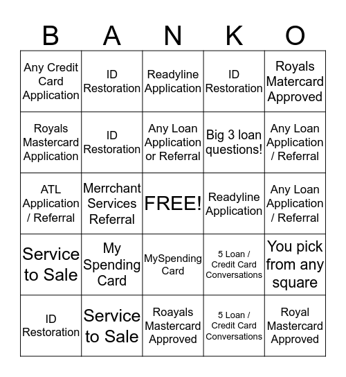 Corinth Square - BANKO Bingo Card