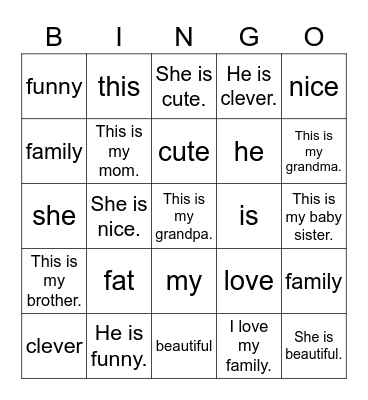 Dino Storybooks 2 Unit 7 Bingo Card