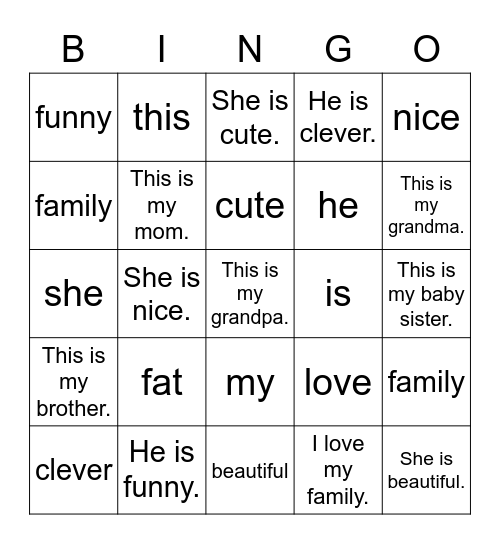 Dino Storybooks 2 Unit 7 Bingo Card