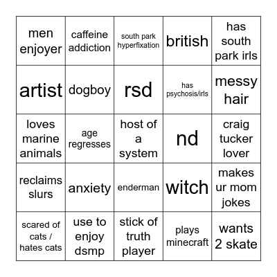 how much are you like me Bingo Card