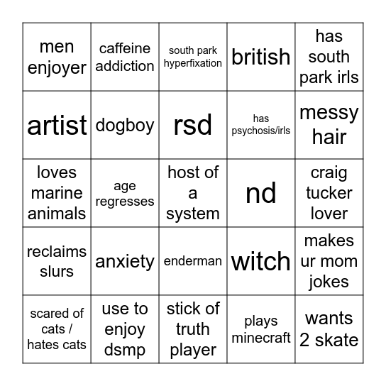 how much are you like me Bingo Card