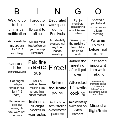 AMD Fun Friday Bingo Card