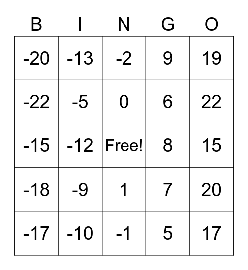 Postulate BIngo Card