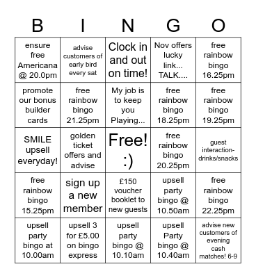 PERRY BARR 14 - 5 STAR * TEAM Bingo Card