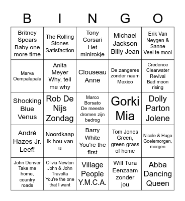 Wij halen alles uit de kast voor u! Bingo Card
