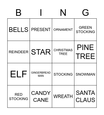 CHRISTMAS BINGO Card