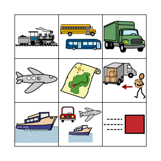 Transportation Bingo Card