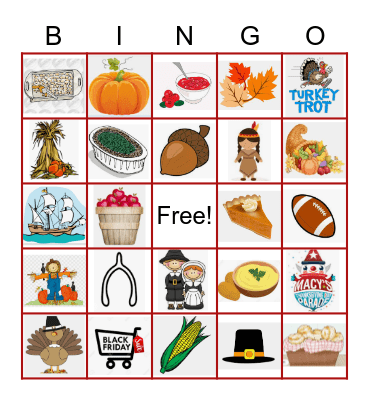 Thanksgiving Bingo Card