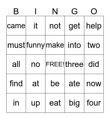 Bingo Card