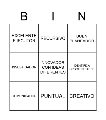 ¡Adivina quien es! Bingo Card