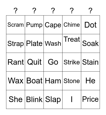 5 Phonetic Skills Bingo Card