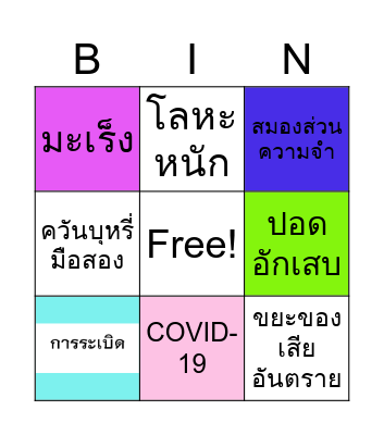 ELECTRONIC CIGARETTES Bingo Card