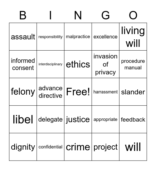 Chapter 5/Chapter 6 Bingo Card