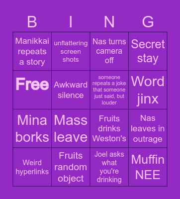 Pub Bingo Card