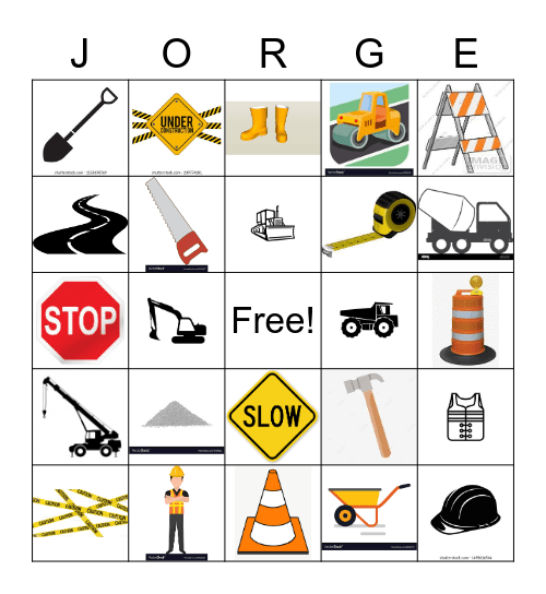 Construction Bingo Card