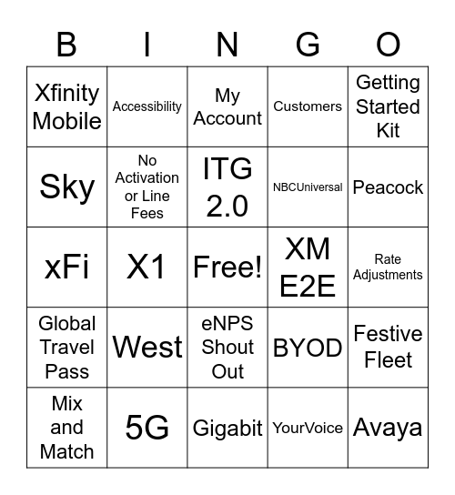 Huddle Bingo Card