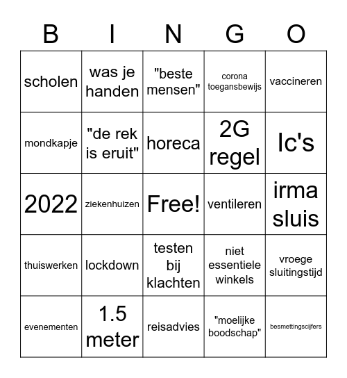 Persconferentie BINGO Card