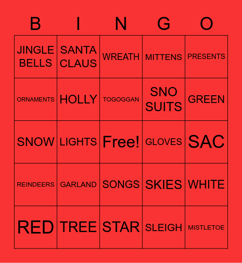 LAA'S YEAR END SOCIAL Bingo Card