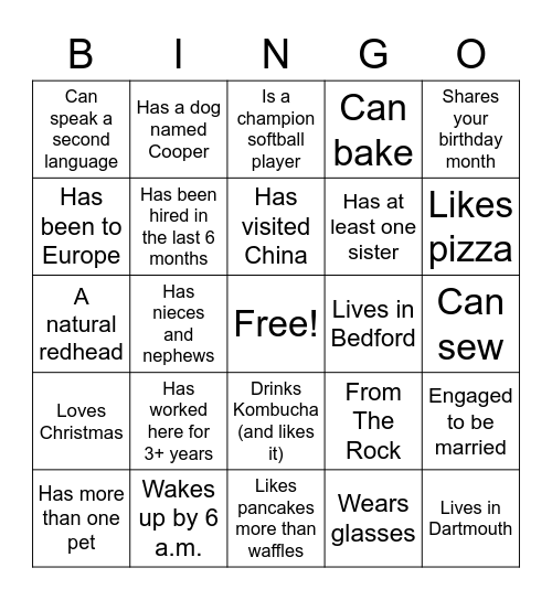 TEAM DMRF BINGO! Bingo Card