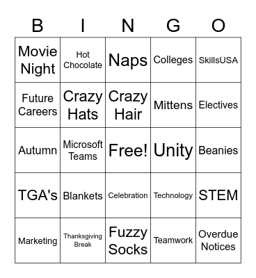 Fall Festival Bingo Card