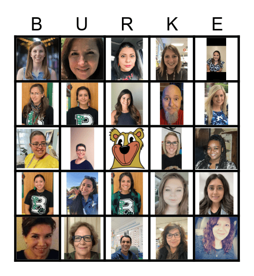 Burke Staff Bingo Card