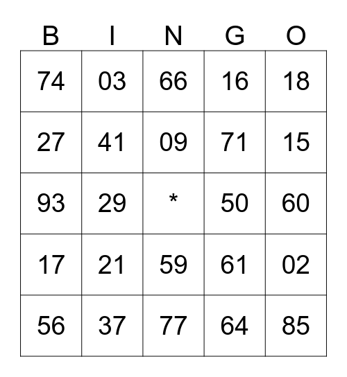 Bingo do Capítulo "Santos" n°286 Bingo Card