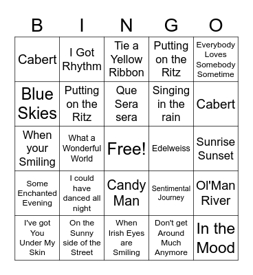 Music Bingo November 2021 Bingo Card