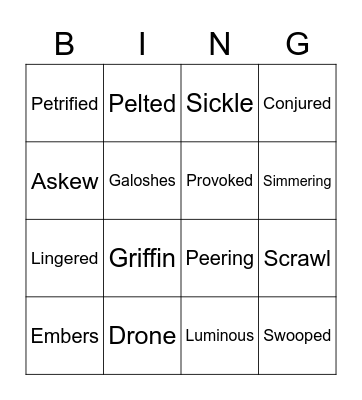 Harry Potter Bingo Card