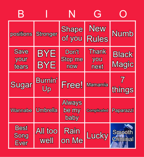 ♬ Service Hub Music Bingo ♪ Bingo Card