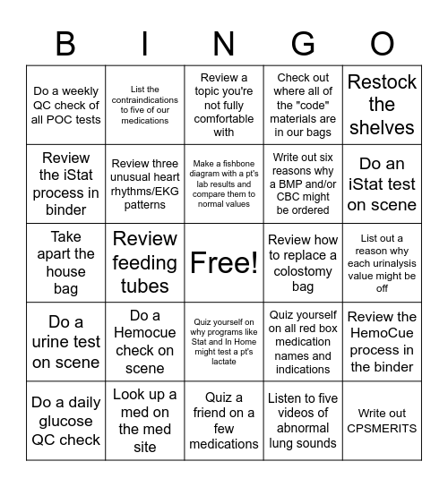 ACP Knowledge Flex Bingo Card