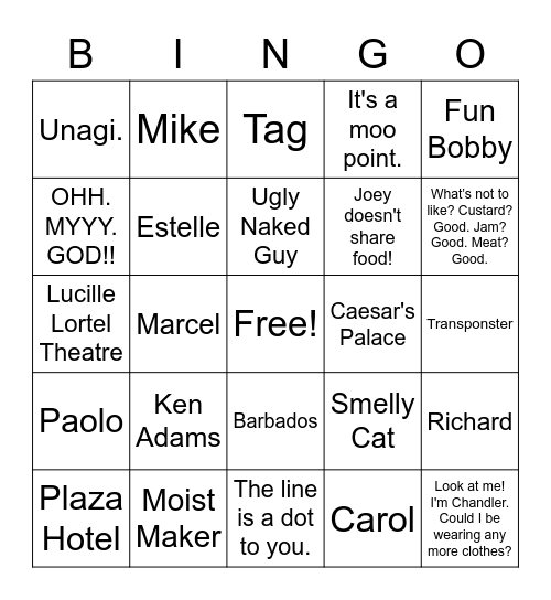 Friends UIUC 2 Bingo Card