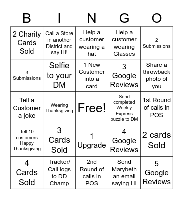 ACE Thanksgiving  Bingo Card