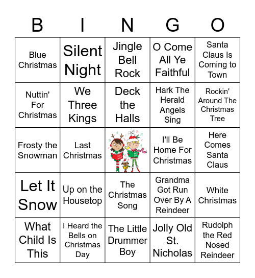 CHRISTMAS CAROL BINGO Card