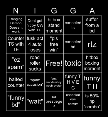 King Crimson Requiem Boxing YBA Bingo Card