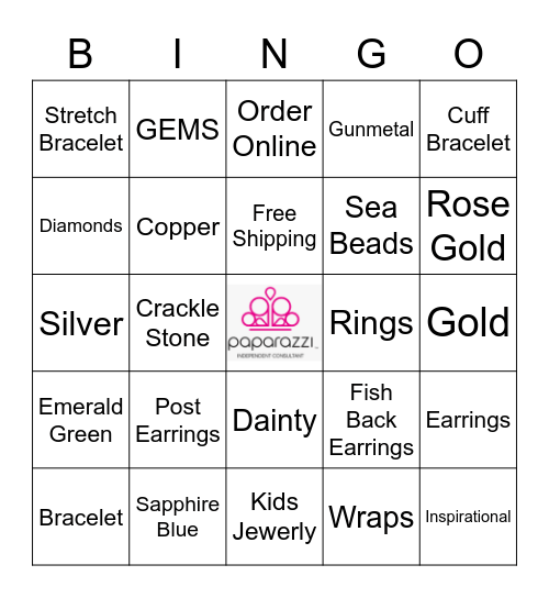 PAPARAZZI Bingo Card