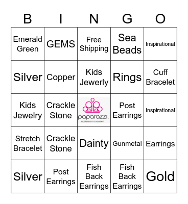 PAPARAZZI Bingo Card