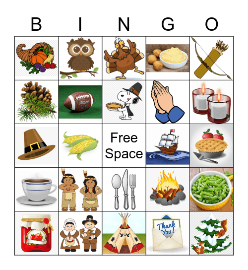 Thanksgiving Bingo Card