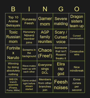 NijiEN Crab Game Stream Bingo Card