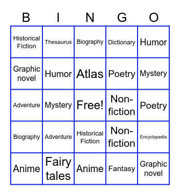 Book Bingo Card