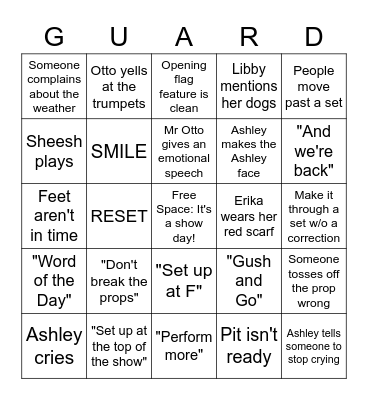 GUARDO 2021 Outdoor Bingo Card