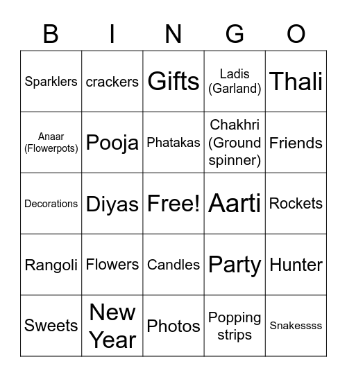 Happy Diwali! Bingo Card