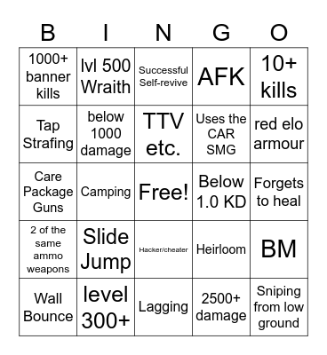 NateNukeemTV's Apex Bingo Card Bingo Card