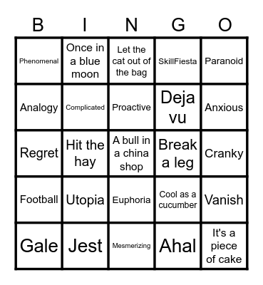 vOCABBY Bingo Card