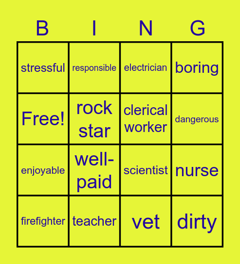 VOCUBULARY WORDS Bingo Card