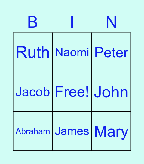 Sabbath School Bingo Card