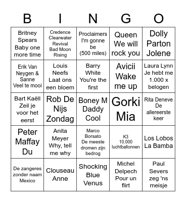Wij halen alles uit de kast voor u! Bingo Card