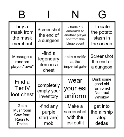 BINGO WITH ESI Bingo Card